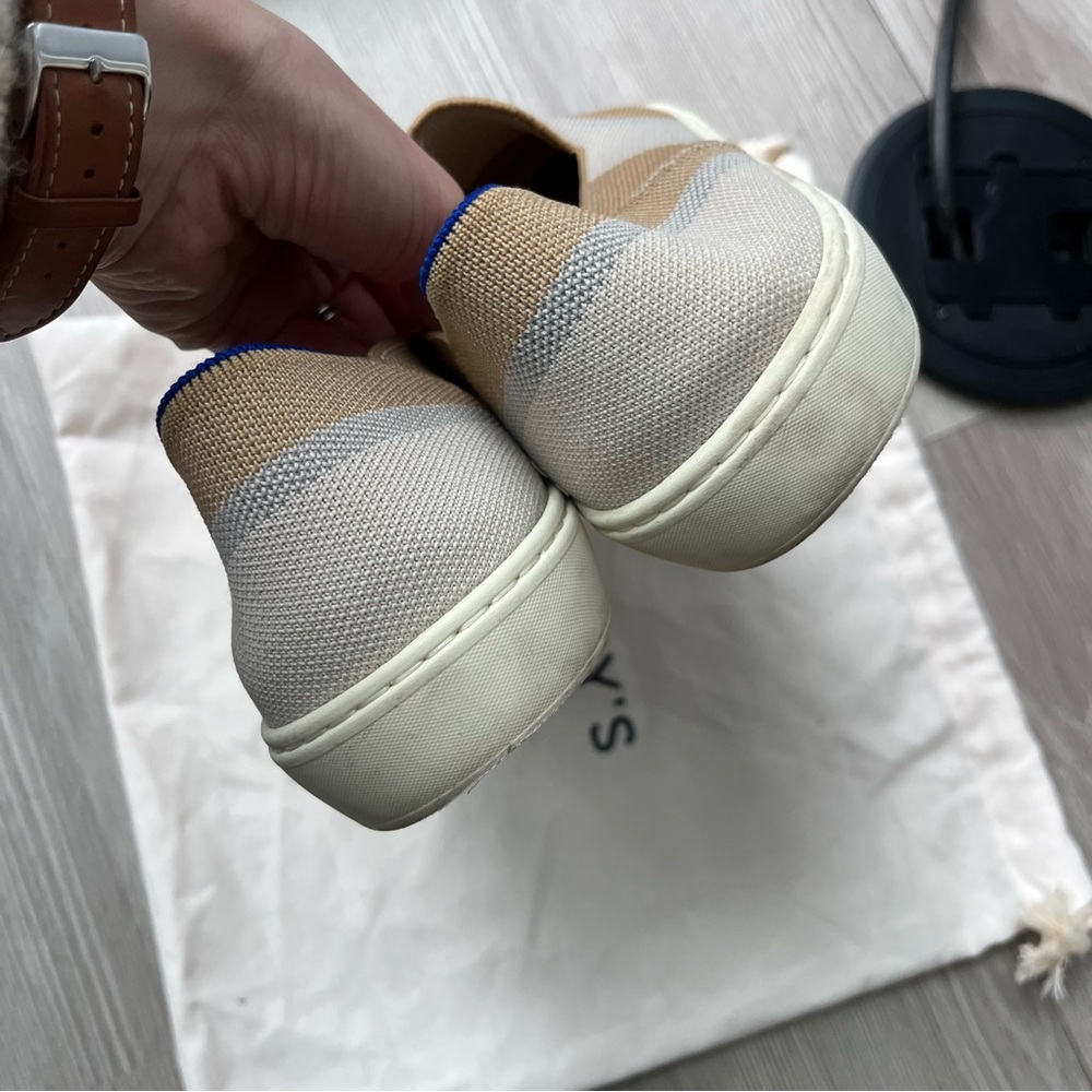 EUC 10.5 Rothy’s Birch Stripe Neutral Sneakers - Picture 7 of 7